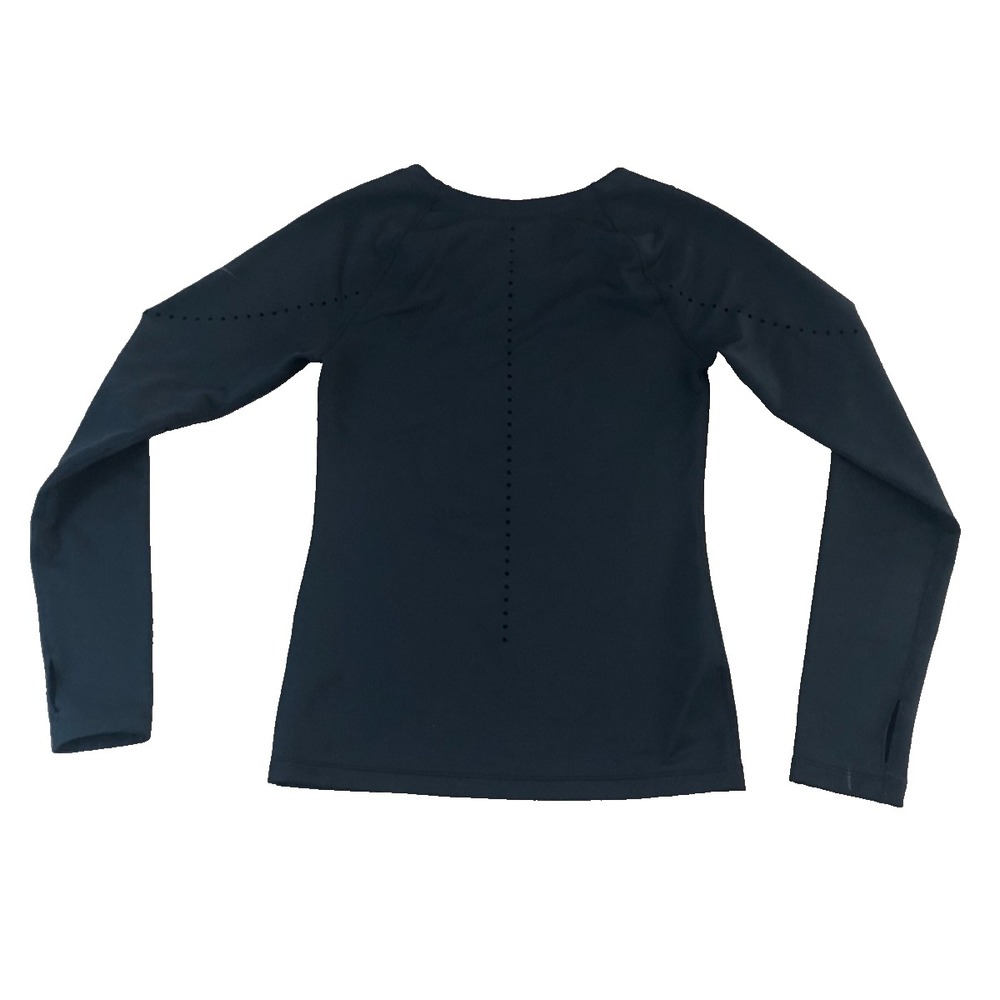 Nike Pro HyperWarm Womens Long Sleeve Pullover Top Keyhole Black Running Active - Picture 2 of 7